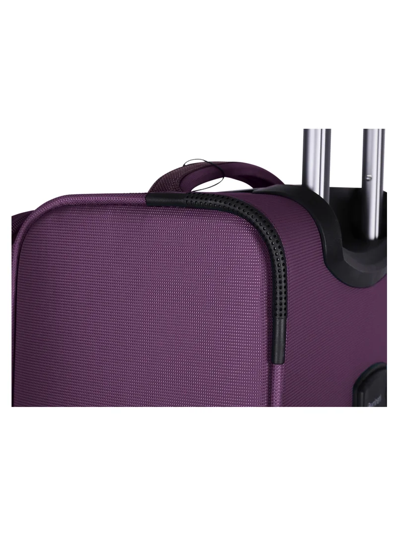 eminent Expandable Luggage Trolley Bag Soft Suitcase for Unisex Travel Polyester Shell Lightweight with TSA lock Double Spinner Wheels E765SZ Medium Checked 24 Inch Purple