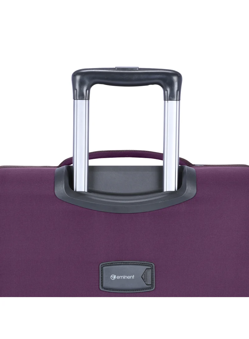 eminent Expandable Luggage Trolley Bag Soft Suitcase for Unisex Travel Polyester Shell Lightweight with TSA lock Double Spinner Wheels E765SZ Medium Checked 24 Inch Purple