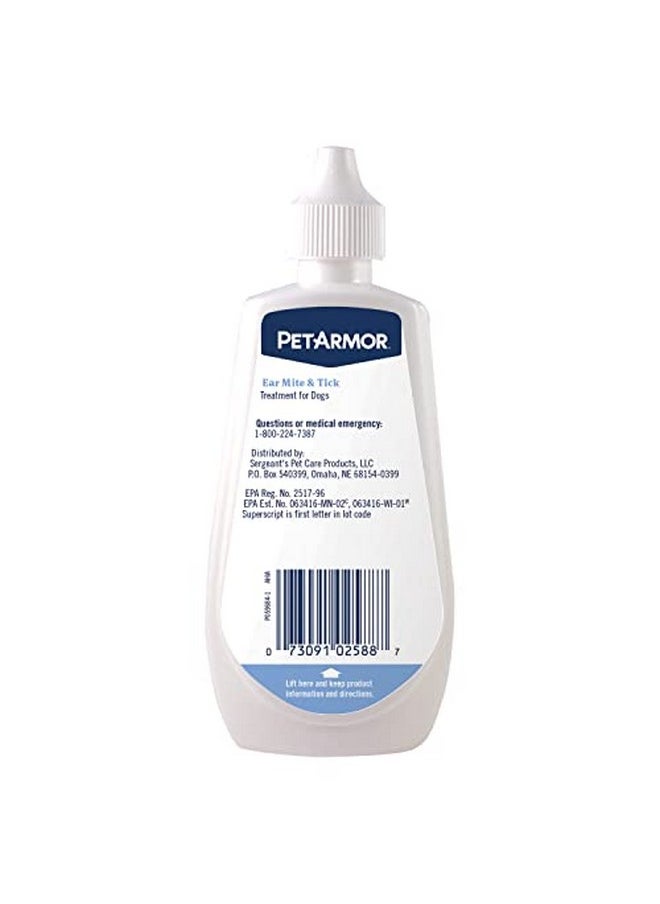 PetArmor PetArmor Ear Mite Treatment for Dogs, Ear Mite Medicine Kills Ticks and Ear Mites to Relieve Itchiness, Sooths Ears with Aloe, 3oz  - Image 2