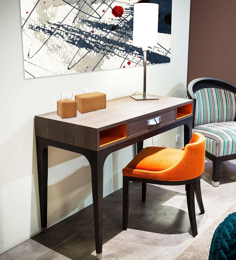 Livelab Tissue Box Cover, Modern Decorative PU Leather Rectangular Tissue Box Case Organizer Holder for Vanity Countertop, Night Stands, Livingroom, Office Desk & Car 9.5X5X5'' | Camel - Image 3