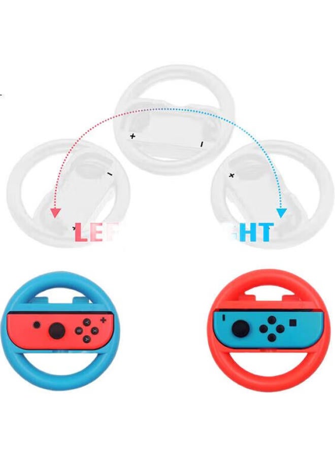 Linkstone Liantuo Switch Game Steering Wheel Mario Kart 8 Controller, Ns Peripherals, Joy-Con Game Console Steering Wheel, Red + Blue - Image 1