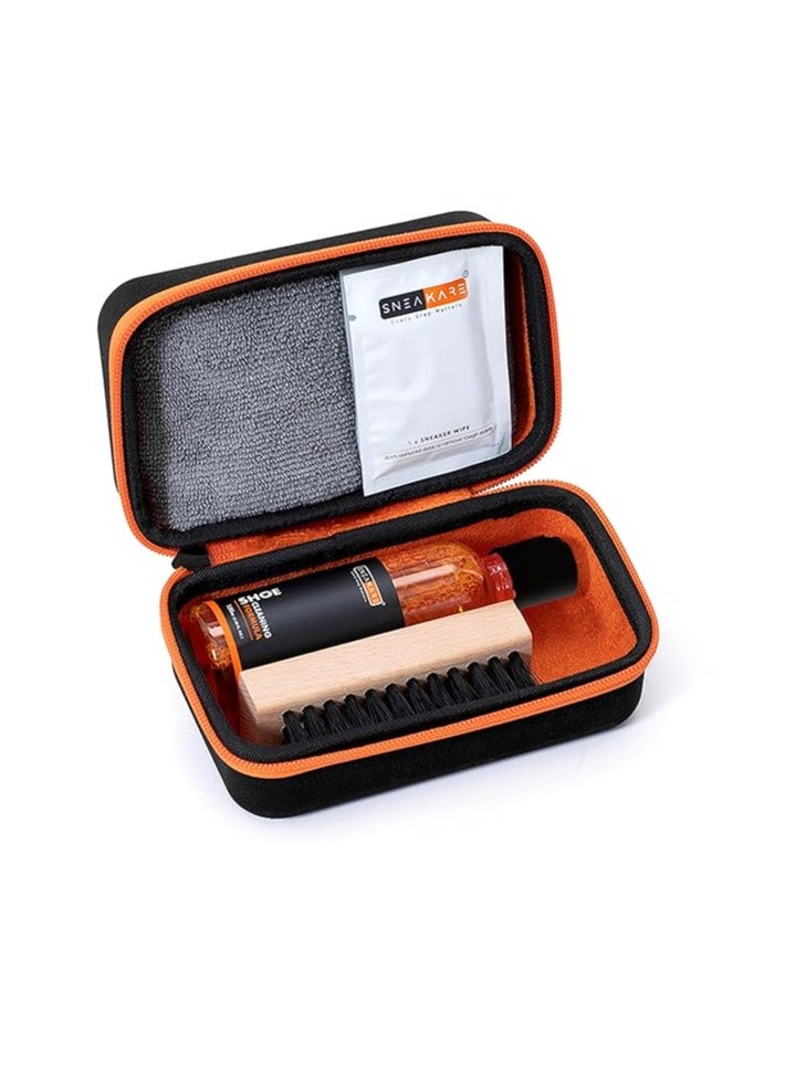 SNEAKARE - SNEAKARE Travel Shoe Cleaning Kit 100 ml Shoe Cleaner & 1 Medium Bristle Shoe Cleaner Brush, White Shoe Cleaning Kit, Shoe Cleaner Kit For Sneakers - Image 1