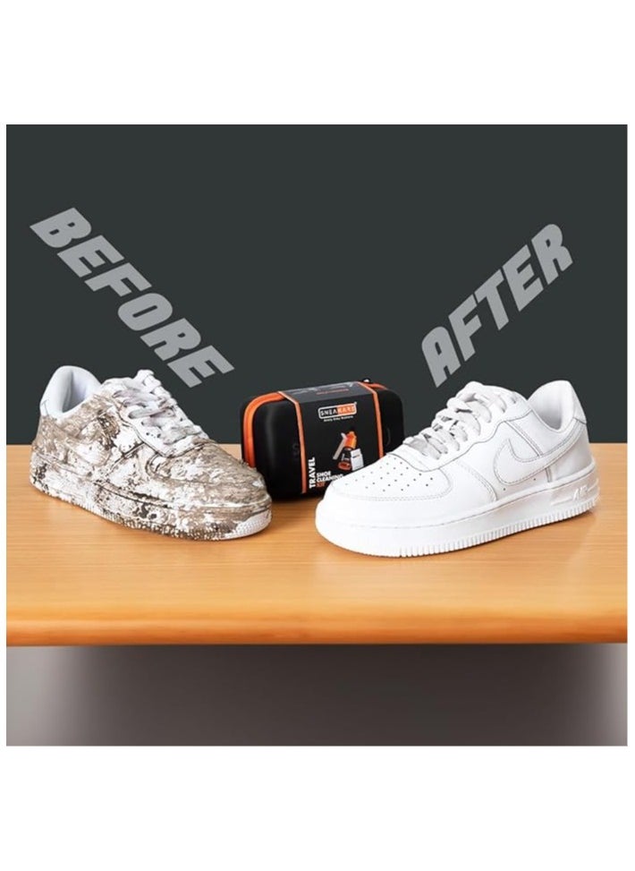 SNEAKARE - SNEAKARE Travel Shoe Cleaning Kit 100 ml Shoe Cleaner & 1 Medium Bristle Shoe Cleaner Brush, White Shoe Cleaning Kit, Shoe Cleaner Kit For Sneakers - Image 1