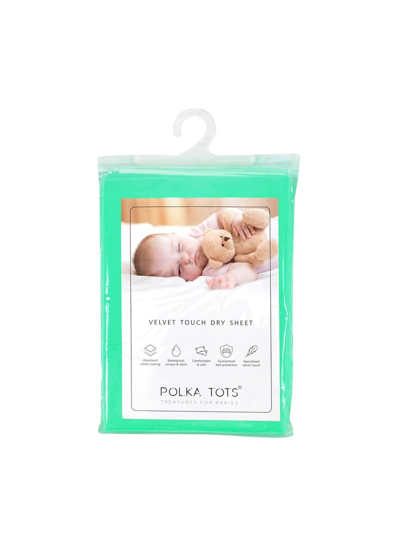 Polka Tots POLKA TOTS Waterproof & Reusable Baby Bed Protector Absorbent Mat Dry Sheet for New Born Infants, Pack of 2 (Peach & Mint, 140 X 200 CM, Extra Large)  - Image 5