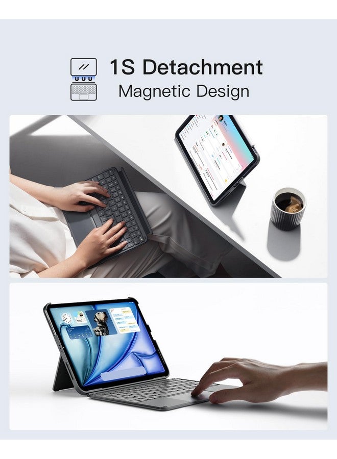 Inateck for iPad 11th/10th Gen Case with Keyboard,for iPad 10th(10.9")/11th Gen(2025 A16),Air 11" M3/M2,Air 6/5/4th,Pro 11 4/3/2/1th,Ultralight Detachable Keyboard with Touchpad, AceTouch Gray - Image 4