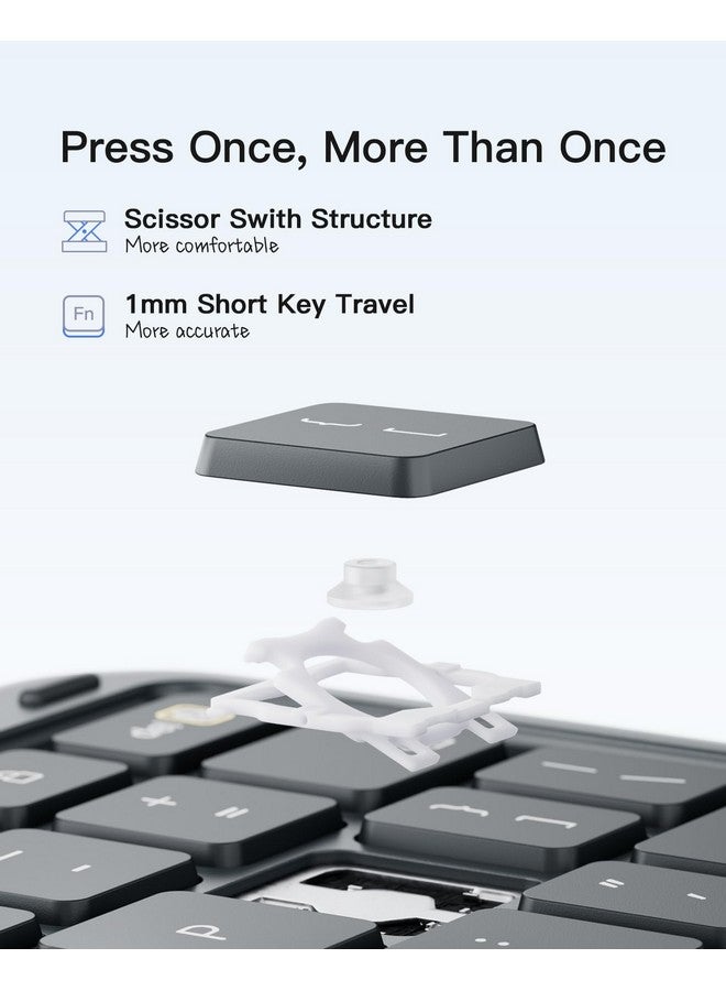 Inateck for iPad 11th/10th Gen Case with Keyboard,for iPad 10th(10.9")/11th Gen(2025 A16),Air 11" M3/M2,Air 6/5/4th,Pro 11 4/3/2/1th,Ultralight Detachable Keyboard with Touchpad, AceTouch Gray - Image 5