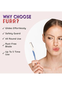 Furr Furr Face Razor for Women, removes hair from chin, upper lip, eyebrows and sideburns, Advanced Nano coated, reusable for all skin types, Made in Japan – 2 Razors  - Image 4
