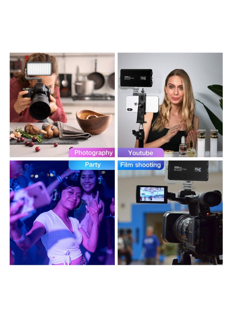 SYOSI Pocket RGB Camera Light, Full Color Gamut LED Light 360-Degree RGB Light Aluminum Alloy Camera Light 2600-10000K Full Spectrum RGB Light 9 Light Effects RGB Light with Aluminum Alloy Body  - Image 5