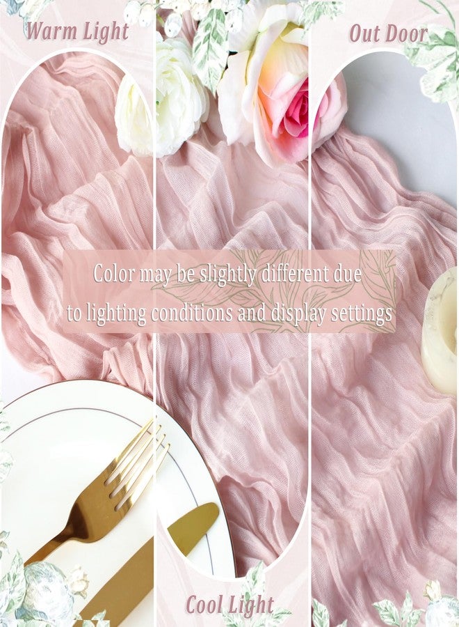 Dekafri Dusty Pink Cheesecloth Table Runner 12 Pack 120 Inch Cheese Cloth Table Runner 10ft Long Gauze Table Runners for Wedding Decor Bridal Shower Baby Shower Party Table Decorations - Image 5
