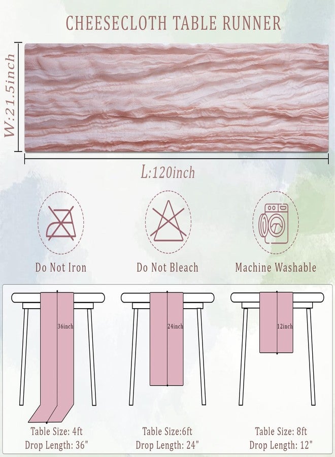 Dekafri Dusty Pink Cheesecloth Table Runner 12 Pack 120 Inch Cheese Cloth Table Runner 10ft Long Gauze Table Runners for Wedding Decor Bridal Shower Baby Shower Party Table Decorations - Image 3