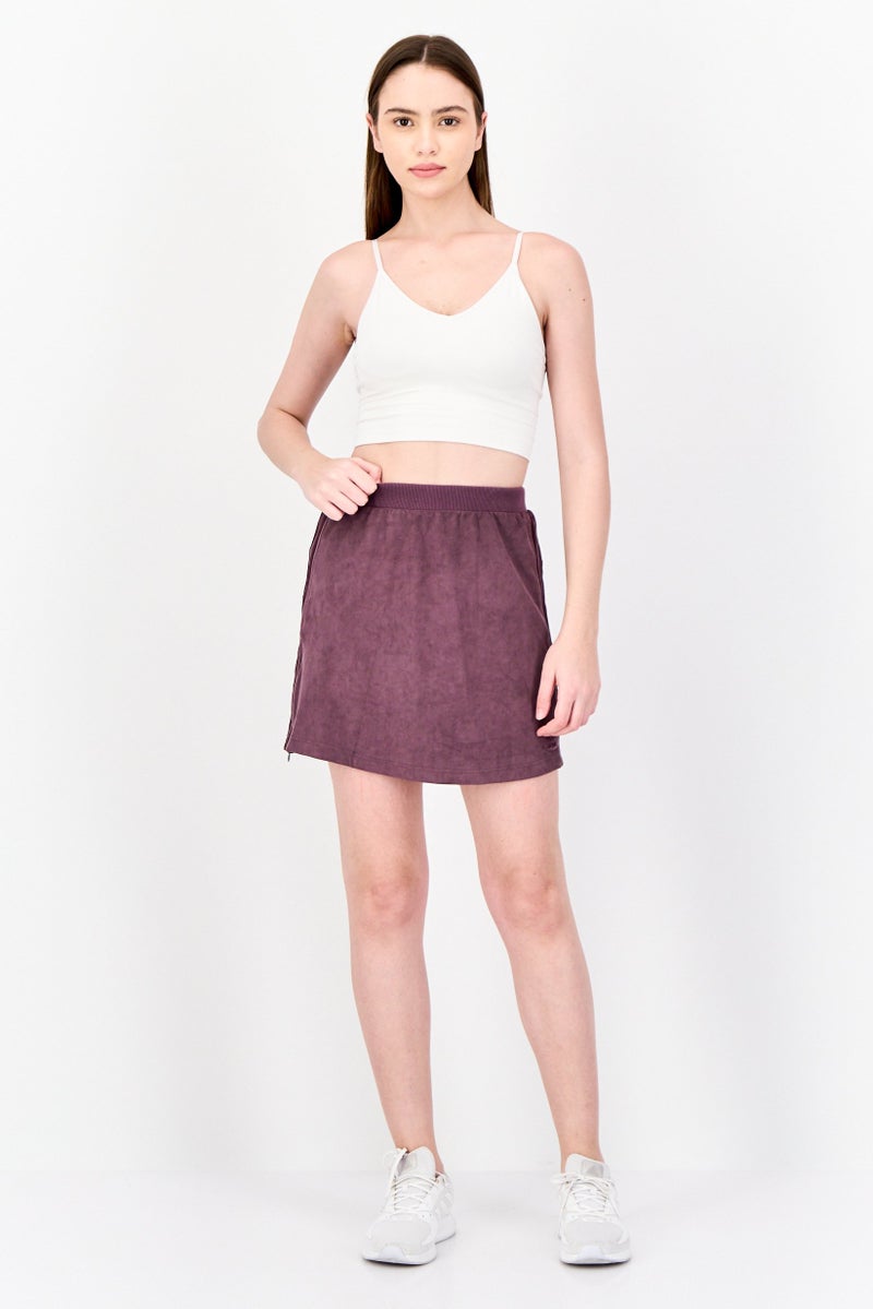 adidas Originals Women Sportswear Fit Brand Logo Training Skirts, Maroon - Image 3