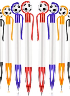 Excefore 20 Pcs Soccer Shape Ballpoint Pens with Soft Grip, Multicolor Retractable Pens with Black Ink, Perfect for School, Football Fans, 5 Colors Included (Simple)  - Image 1