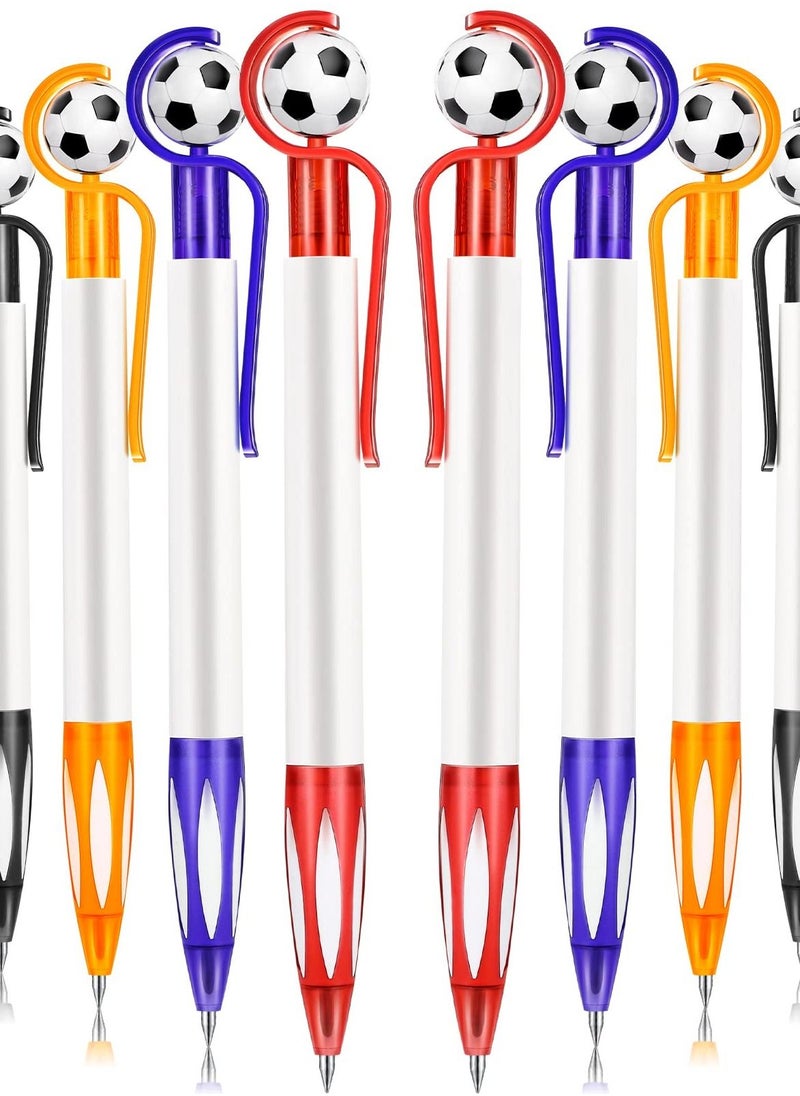 Excefore 20 Pcs Soccer Shape Ballpoint Pens with Soft Grip, Multicolor Retractable Pens with Black Ink, Perfect for School, Football Fans, 5 Colors Included (Simple)  - Image 1