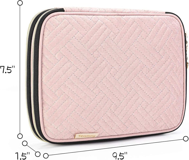 Teamoy Crochet Hook Case(up to 8”), Circular Knitting Needle Storage Bag, Travel Organizer Bag for Crochet Hook and Knitting Accessories, Misty Rose (Bag Only, Patent Design) - Image 5