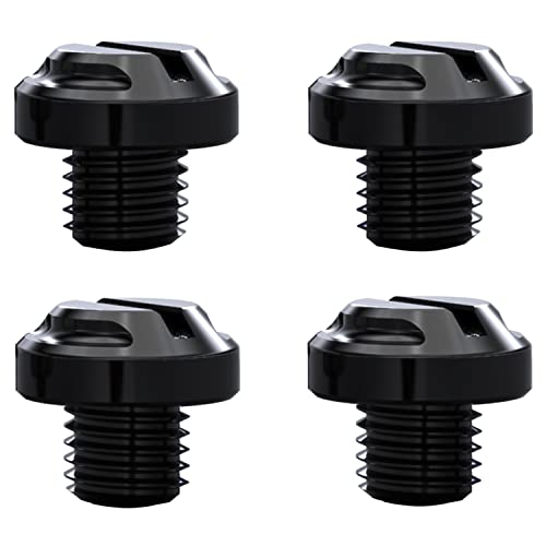 AVERZELLA 4pcs CNC Motorcycle Mirror Hole Plugs Screws Bolts 2 Regular+2 Reverse M10x1.25 (black, M10>2 regular + 2 reverse) - Image 1