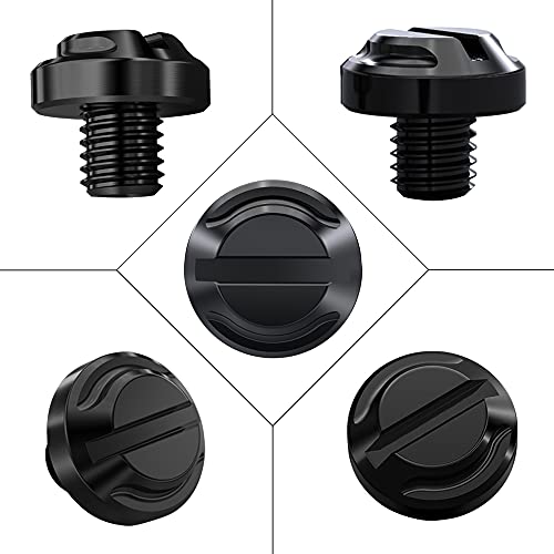 AVERZELLA 4pcs CNC Motorcycle Mirror Hole Plugs Screws Bolts 2 Regular+2 Reverse M10x1.25 (black, M10>2 regular + 2 reverse) - Image 5