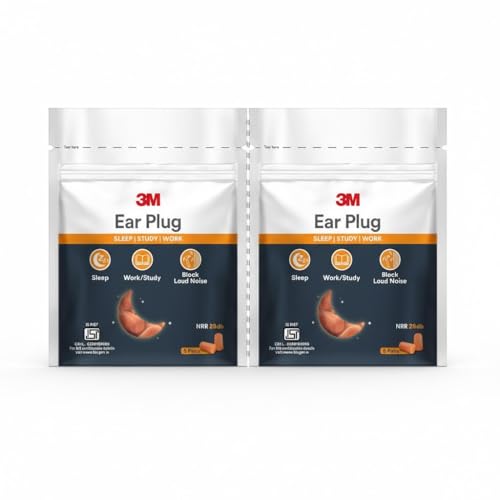 3M Ear Plug for Sleep, Study & Work | NRR 29dB Noise Reduction | Comfortable Foam Earplugs | 10 Pairs in 2 Pack - Image 1