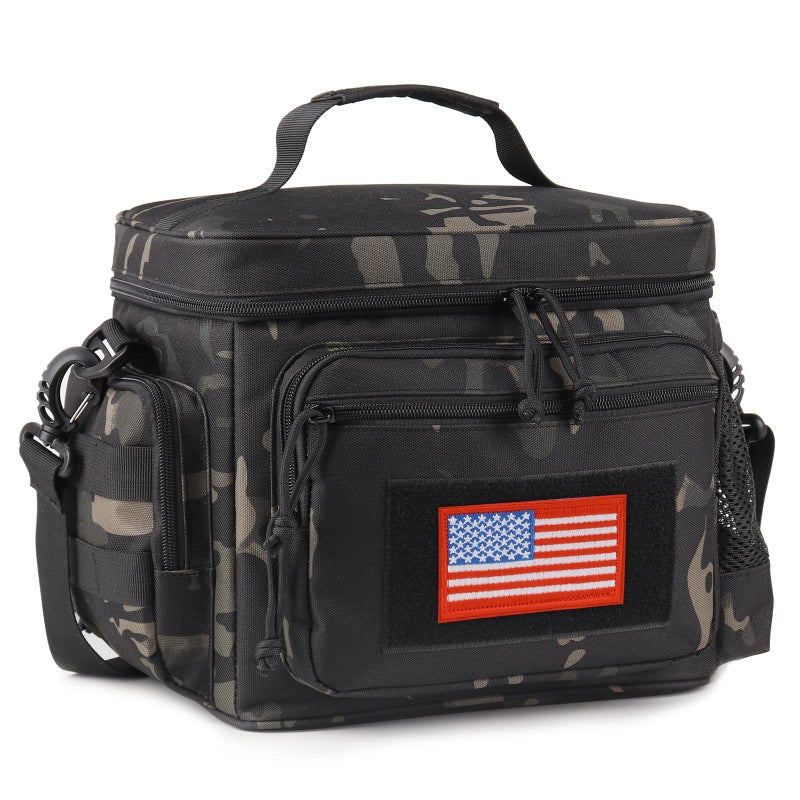 ATRIPACK Lunch Box for Men, Tactical Lunch Bag MOLLE Webbing Leakproof Insulated Large Lunch Cooler Women Adult Meal with Adjustable Shoulder Strap Durable Lunch Pail (Camo-Black) - Image 1