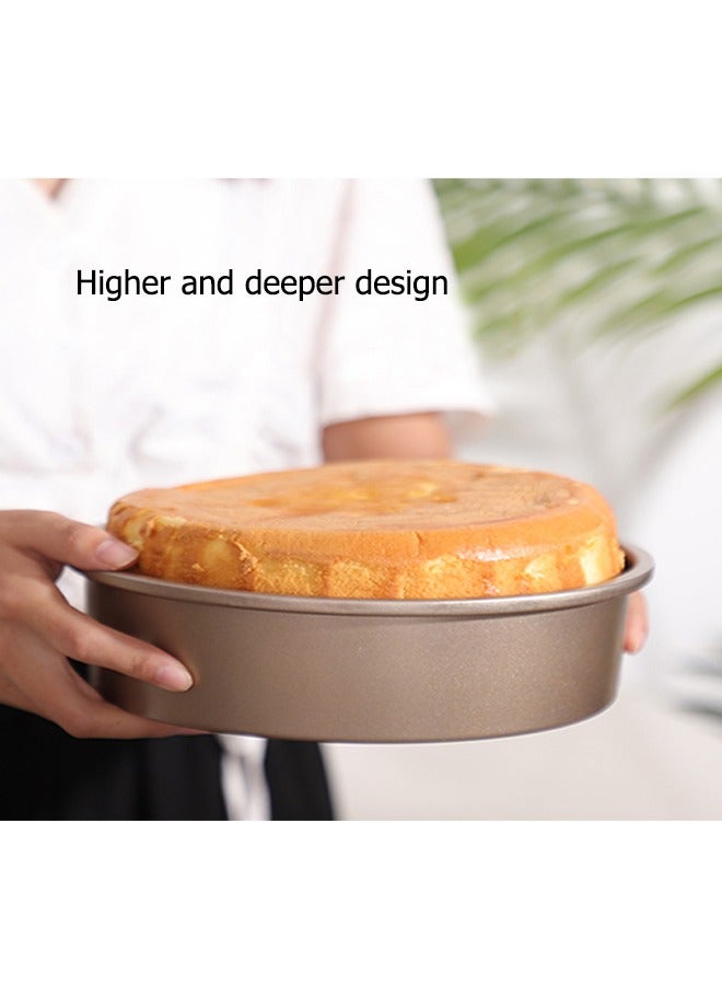 JOYBOS مجموعة صينية فرن دائرية عميقة مكونة من 5 صواني خبز بيتزا من الفولاذ الكربوني عالي الجودة للبيتزا والمعجنات والحلويات، صينية خبز، صينية كيك عالية السمك، صفائح خبز غير لاصقة - Image 3