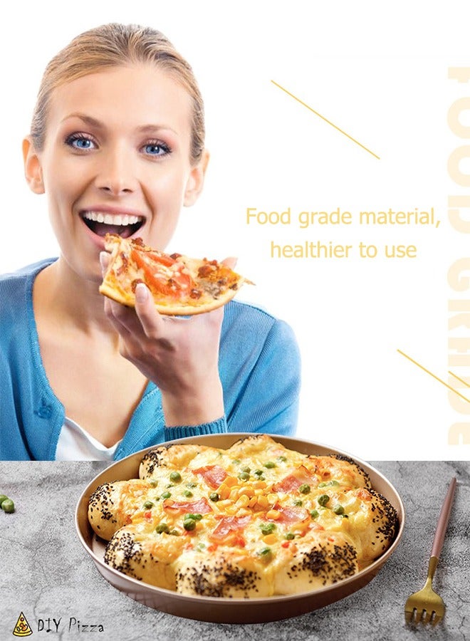 JOYBOS مجموعة صينية فرن دائرية عميقة مكونة من 5 صواني خبز بيتزا من الفولاذ الكربوني عالي الجودة للبيتزا والمعجنات والحلويات، صينية خبز، صينية كيك عالية السمك، صفائح خبز غير لاصقة - Image 5