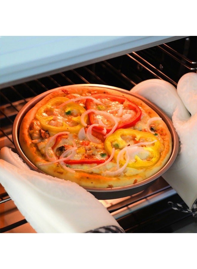 JOYBOS مجموعة صينية فرن دائرية عميقة مكونة من 5 صواني خبز بيتزا من الفولاذ الكربوني عالي الجودة للبيتزا والمعجنات والحلويات، صينية خبز، صينية كيك عالية السمك، صفائح خبز غير لاصقة - Image 4