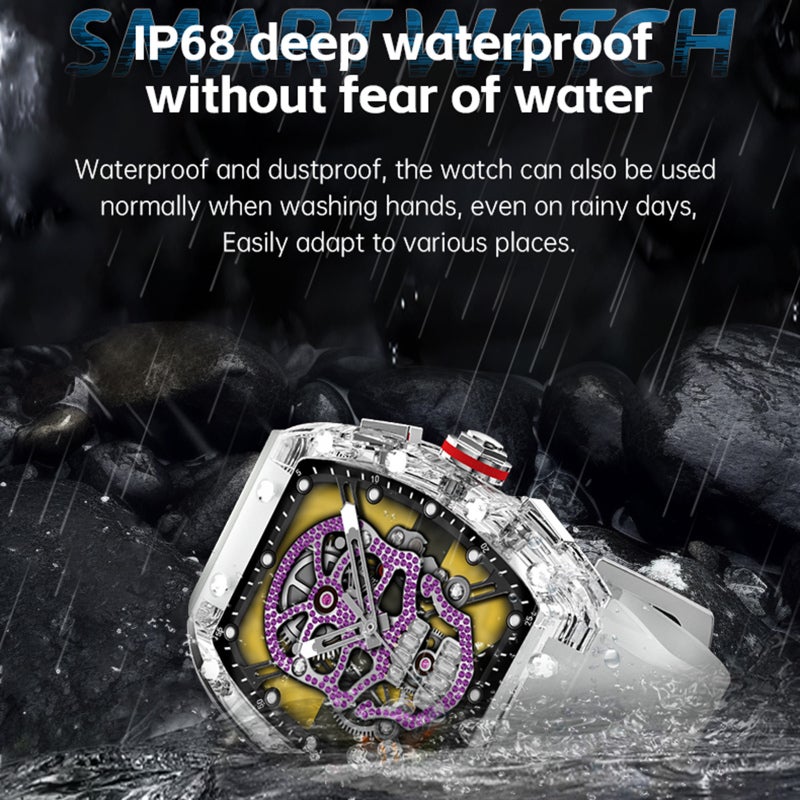 WS-6 Smart Bracelet Sports Watch 1.86-Inch IPS FullTouch Screen Fitness Tracker IP68 Waterproof BT Call Blood Oxygen/Sleep/Heart Rate/Blood Pressure Monitor Multiple Sports Mode - Image 3