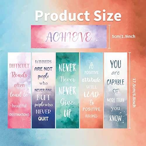 Anseal 60 PCS Inspirational Bookmarks for Women Men, 12 Styles Encouraging Bookmark for Kids Students, Positive Bookmarks Bulk for Reading Lovers Teachers School Home - Image 4