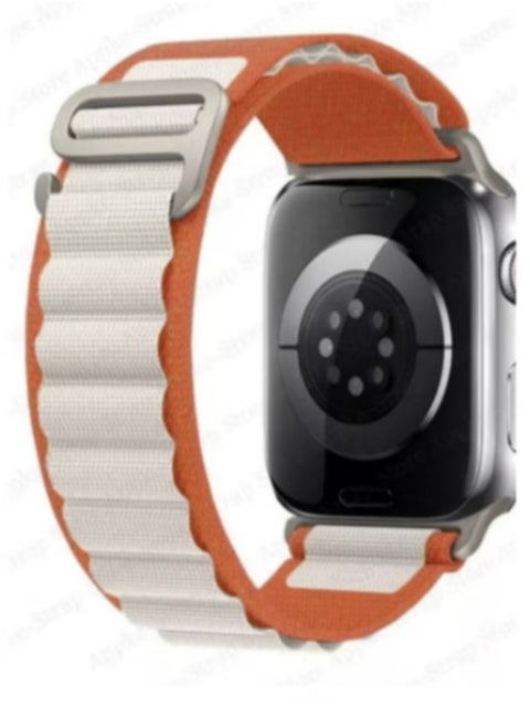 Replacement band for Apple Watch orange and white size 44