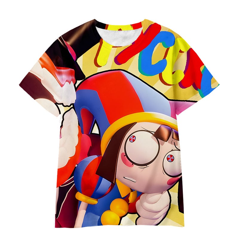 E-Commerce 3D Digital Printing Magic Digital Circus Manufacturers Breathable Cartoon Children'S T-Shirt For Sale Short Sleeve - Image 3