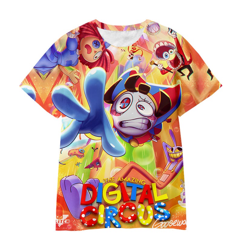 E-Commerce 3D Digital Printing Magic Digital Circus Manufacturers Breathable Cartoon Children'S T-Shirt For Sale Short Sleeve - Image 2