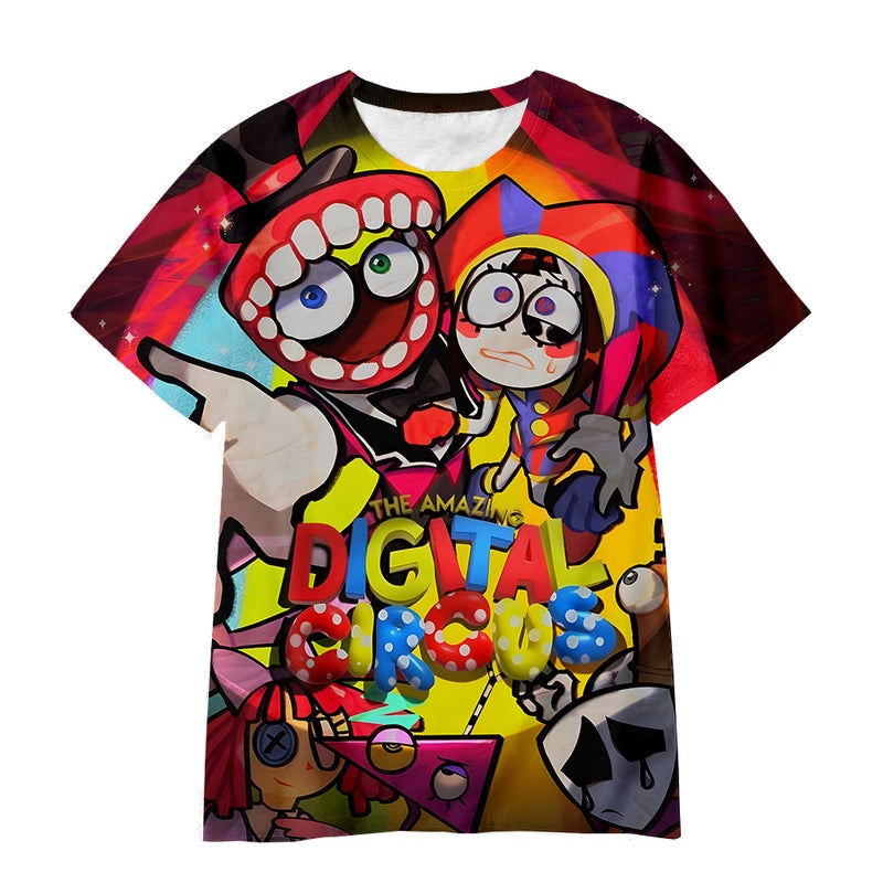 E-Commerce 3D Digital Printing Magic Digital Circus Manufacturers Breathable Cartoon Children'S T-Shirt For Sale Short Sleeve - Image 1