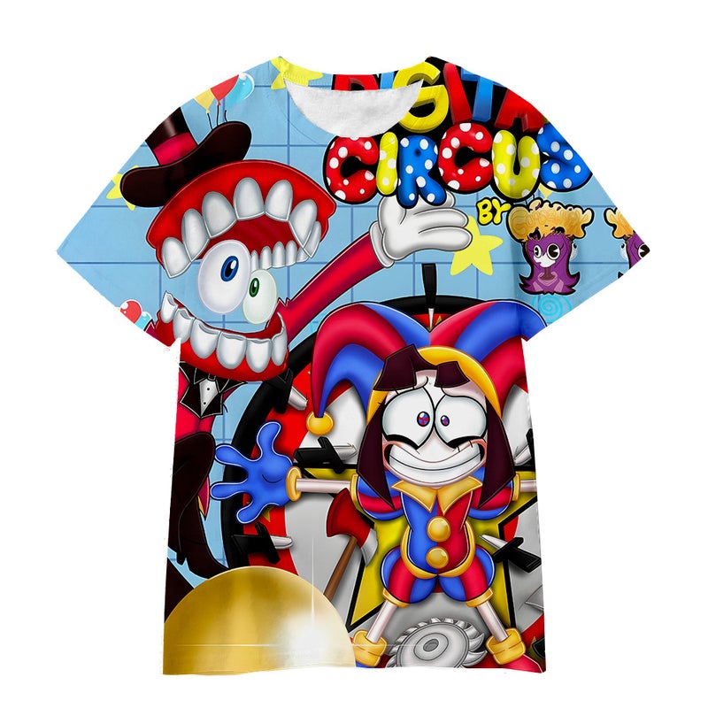 E-Commerce 3D Digital Printing Magic Digital Circus Manufacturers Breathable Cartoon Children'S T-Shirt For Sale Short Sleeve - Image 4