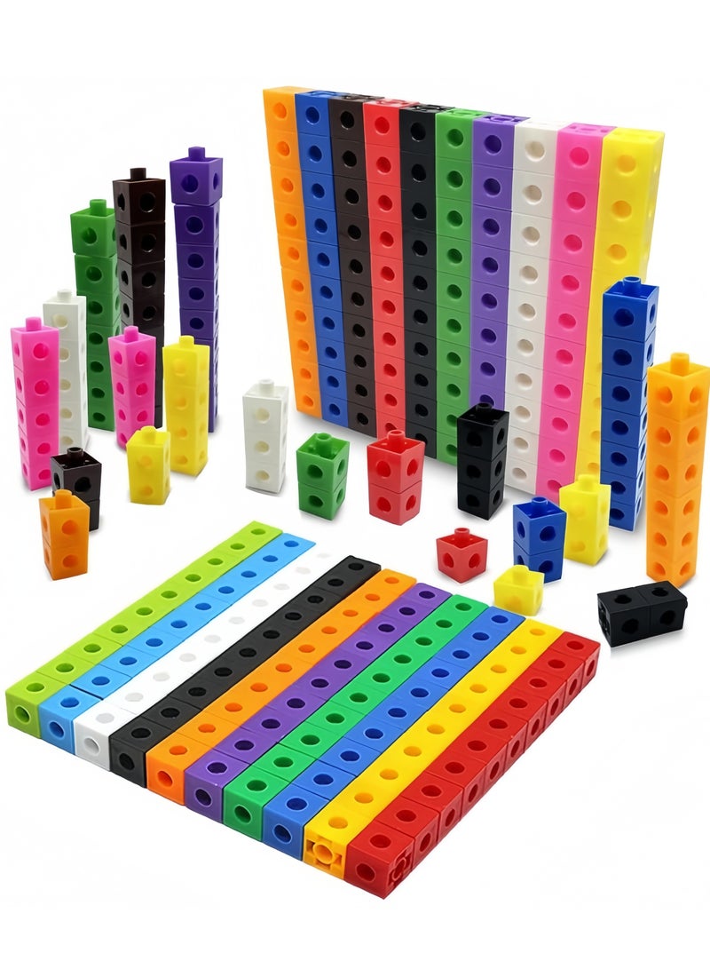 Math Manipulatives for Kids Ages 3-8 | Linking Snap Cubes for Kindergarten  Elementary Counting Skills | Fun Learning Activities for School, Classroom, and Home | 100 Piece Cube Set, 10 Colors - Image 1
