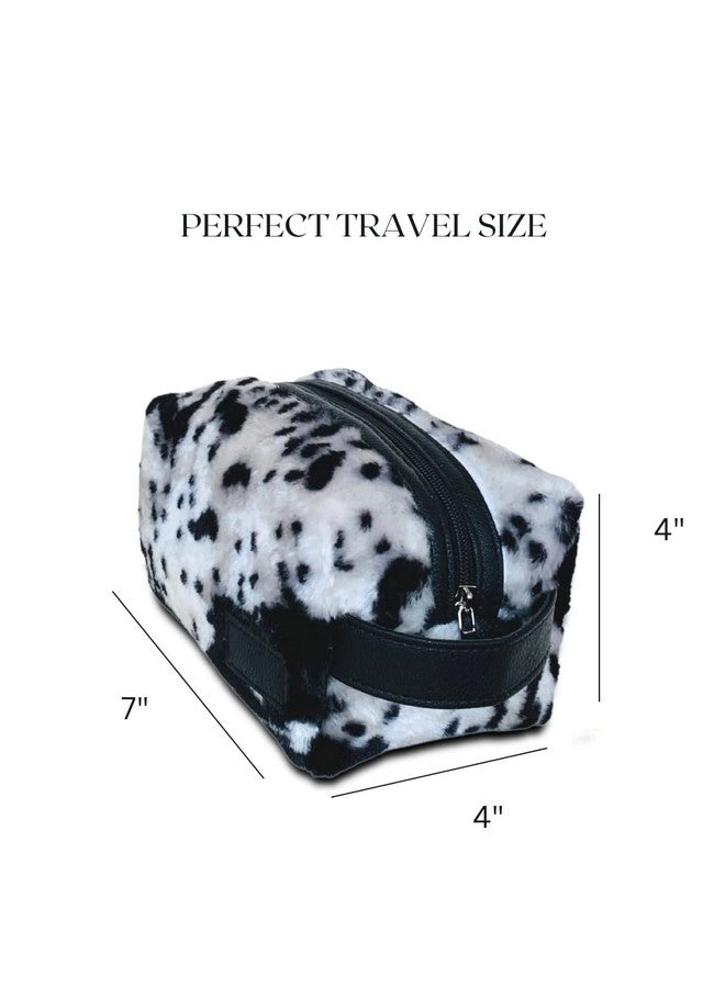 STRUTT Fur Toiletry kit, Jewellery Bag, Cosmetic Pouch, Make up Pouch, Medium Sized II Spacious II Lightweight II Stylish DOPP kit for Women (Black & White) - Image 2