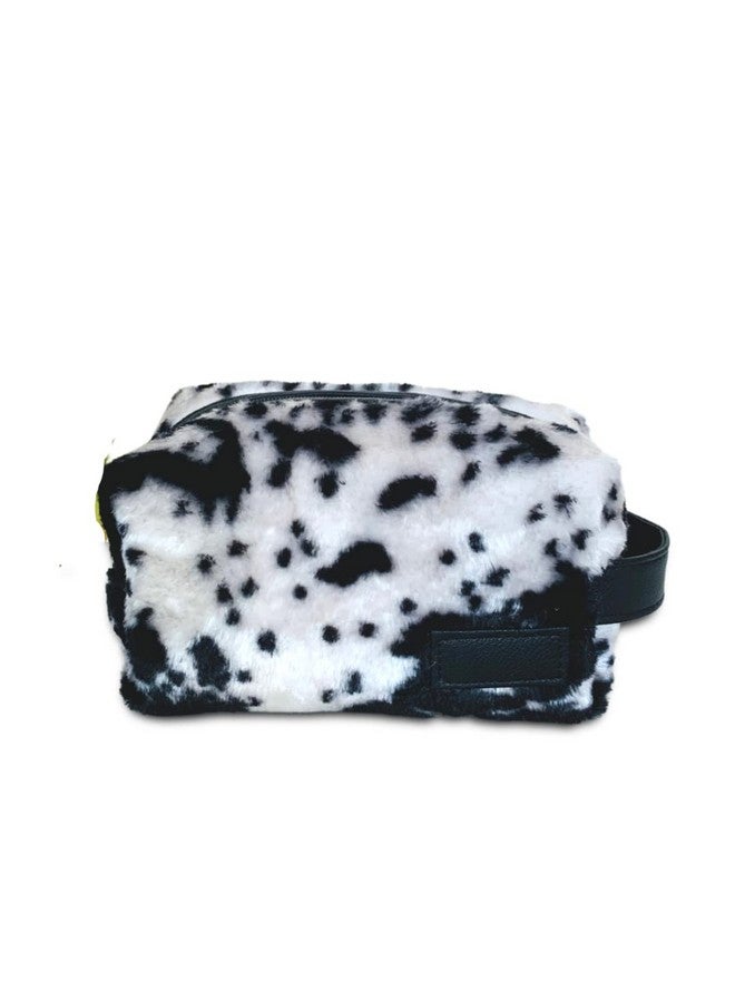 STRUTT Fur Toiletry kit, Jewellery Bag, Cosmetic Pouch, Make up Pouch, Medium Sized II Spacious II Lightweight II Stylish DOPP kit for Women (Black & White) - Image 1