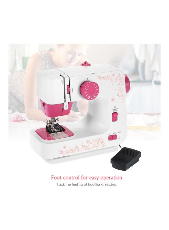 يلا جوي ماكينة خياطة كهربائية محمولة، إبرة مزدوجة وخيط مزدوج، 12 نوعًا من الغرز، ماكينة خياطة منزلية (أبيض/وردي) - Image 3