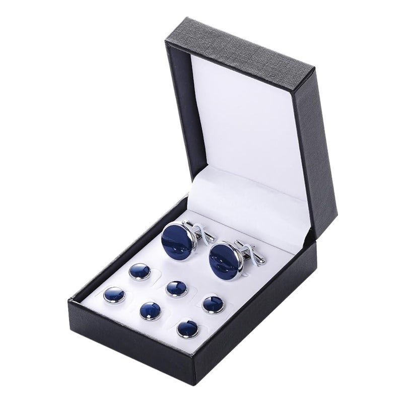 8pcs Links Mens: Round And Shirt Set For Men - French Style Tuxedo Links Jewelry For Business Wedding - Image 4