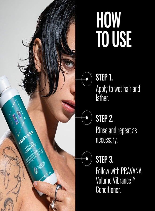 PRAVANA Volume Vibrance Shampoo | Adds Lightweight Volume, Lift & Fullness | For Fine, Color-Treated Hair | Strengthens, Thickens & Reduces Breakage | Chromasilk Enhances Shine & Protection | 10 Fl Oz - Image 4