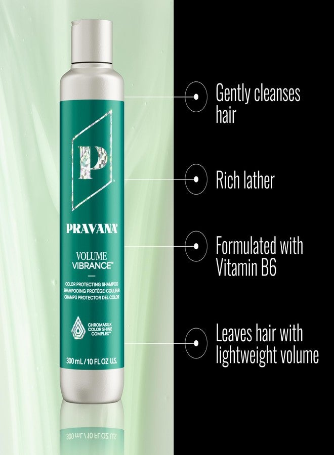 PRAVANA Volume Vibrance Shampoo | Adds Lightweight Volume, Lift & Fullness | For Fine, Color-Treated Hair | Strengthens, Thickens & Reduces Breakage | Chromasilk Enhances Shine & Protection | 10 Fl Oz - Image 2