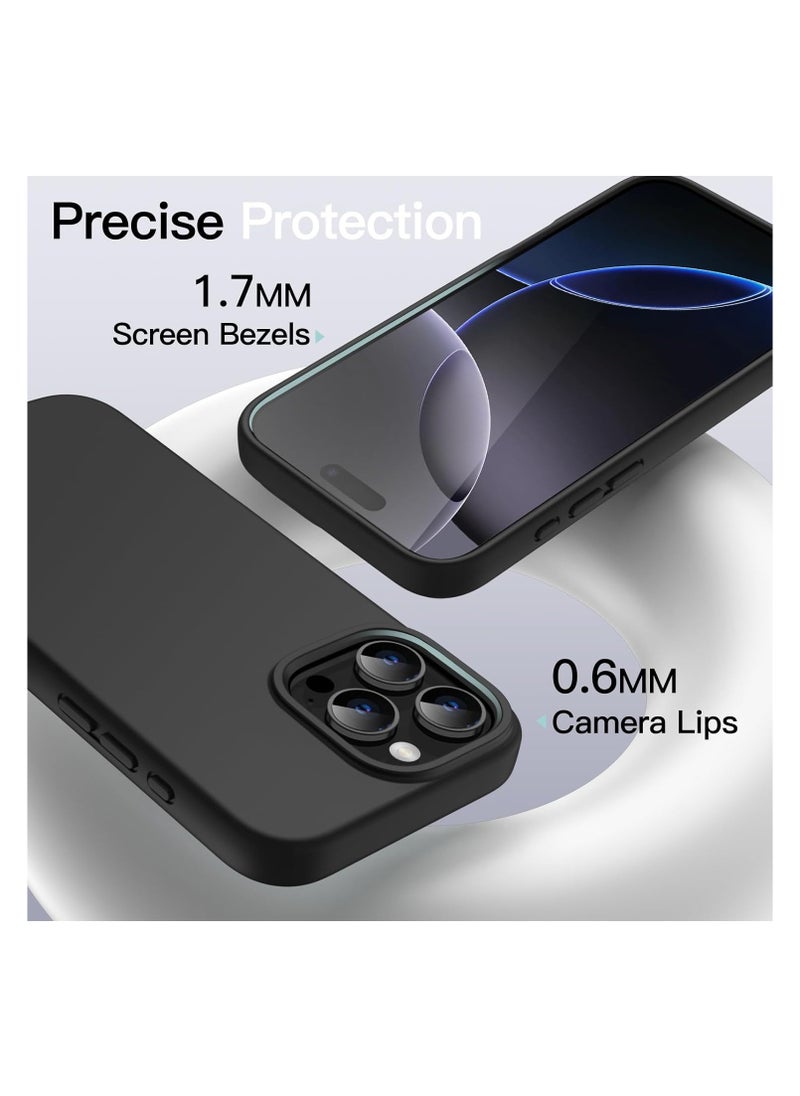 Generic - Premium Liquid Silicone Case for iPhone 16 Pro Max (6.9-Inch) – Silky Soft Touch, Full-Body Protection, Anti-Scratch, Shockproof, and Wireless Charging Compatible (Black) - Image 1