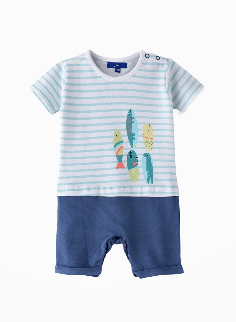 JAM Summer Chic: Boys Cotton Romper Breezy Comfort & Effortless Style  - Image 1