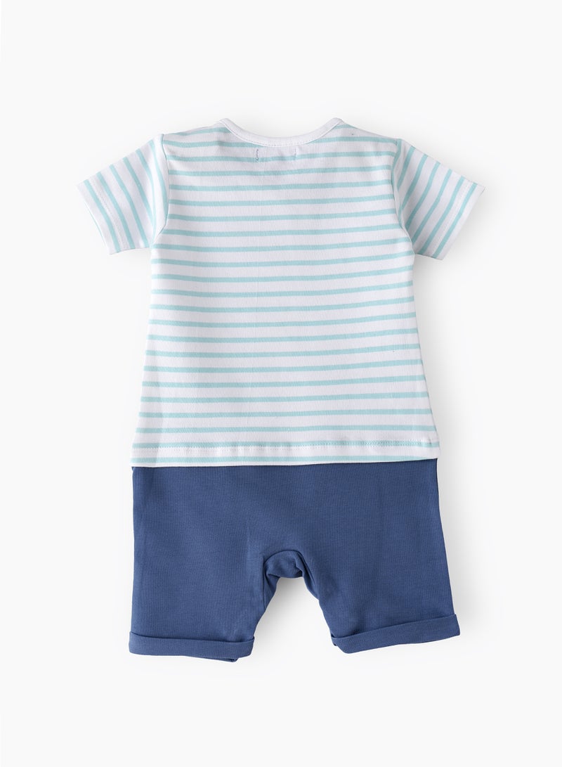 JAM Summer Chic: Boys Cotton Romper Breezy Comfort & Effortless Style  - Image 2