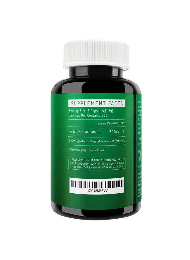 Neurogan مكمل بالميتويل إيثانولاميد الميكروني الفائق - 1500 ملغ لكل حصة - عالي النقاء ومتوافر حيوياً - 90 كبسولة - دعم طبيعي للرجال والنساء - Image 2