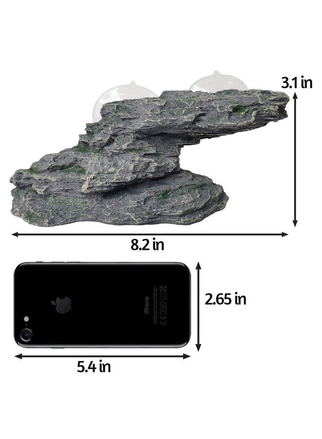kathson Turtle Basking Platform Baby Tortoise Climbing Ramp Shale Reptiles Dock Resting Terrace Stone Aquarium Ornament Rock Landscaping Decoration for Frogs Newts (Medium Size:8.2”Lx3.3”Wx3.1”H) - Image 2
