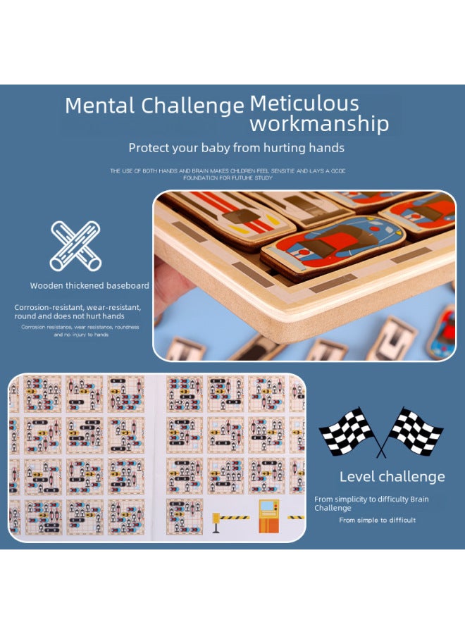 Children's Educational Logical Thinking Training Concentration Toy 4 Baby 5 Car Transfer Out Of The Library Table Game 6 Boys And Girls 7 Years Old-Color:Move The Car Out Of The Warehouse Game (with 298 Checkpoint Maps)  - Image 4