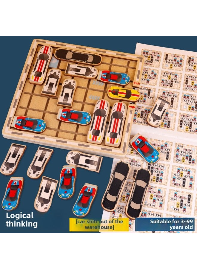 Children's Educational Logical Thinking Training Concentration Toy 4 Baby 5 Car Transfer Out Of The Library Table Game 6 Boys And Girls 7 Years Old-Color:Move The Car Out Of The Warehouse Game (with 298 Checkpoint Maps)  - Image 1