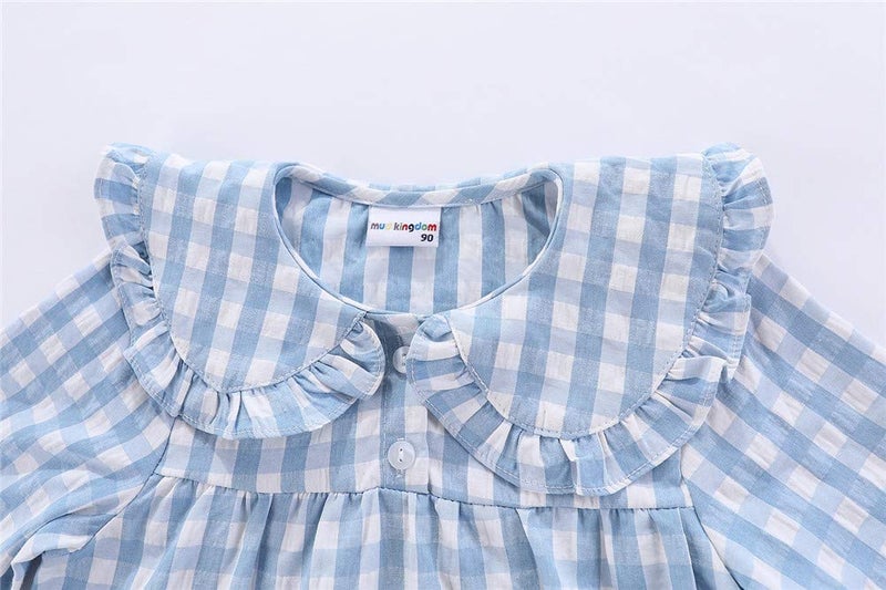 Mud Kingdom Little Girls Home Set for Kids Loungewear Button Down Lattice Peter Pan Collar indoor outfits Pink Size 7-8 - Image 4