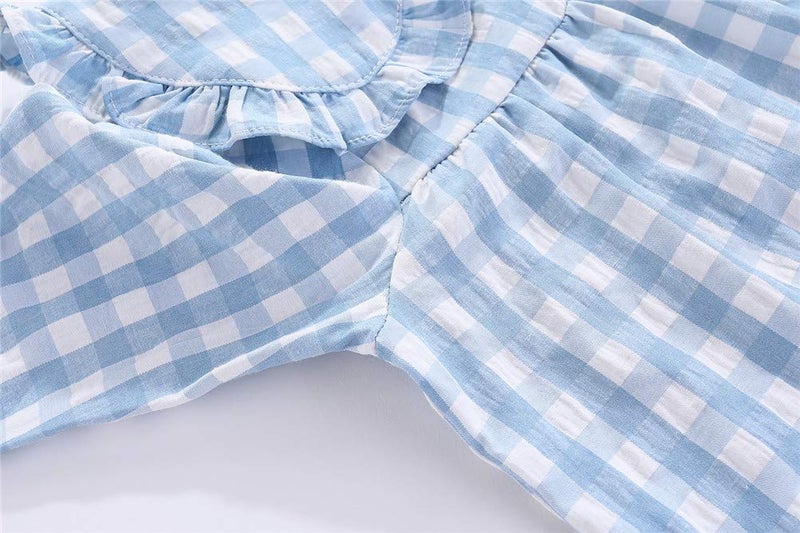 Mud Kingdom Little Girls Home Set for Kids Loungewear Button Down Lattice Peter Pan Collar indoor outfits Pink Size 7-8 - Image 2