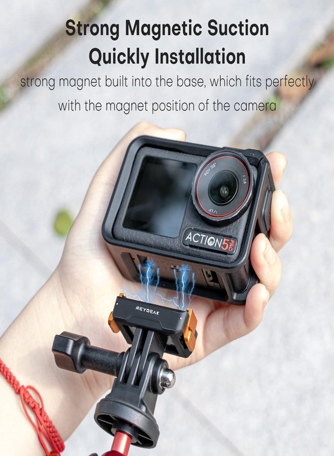REYGEAK Magnetic Holder Quick Change Adapter Mount Compatibility Osmo Action 5 Pro/Osmo Action 4/Osmo Action 3, Better than the Original Magnetic Adapter Mount (Pack of 1) - Image 5