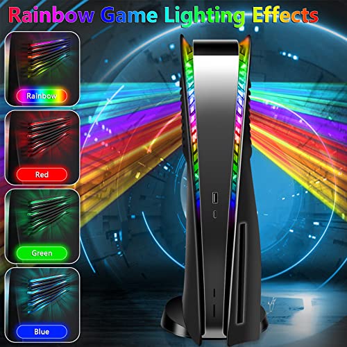 SIKEMAY Console Plates Compatible with PS5 with Vent and RGB LED Light Strip Accessories, 400+ Effects LED Light Ring Console Cover for PlayStation 5 Side Plates Hard Shockproof Anti-Scratch Shell - Image 2